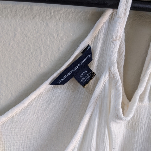 American Eagle Festival Boho festival floral top cream ivory embroidery Small - Picture 13 of 13